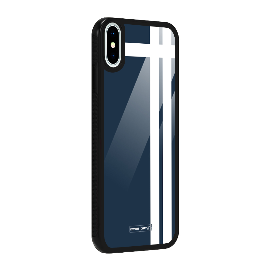 Blue and White Glass Back Case for iPhone XS