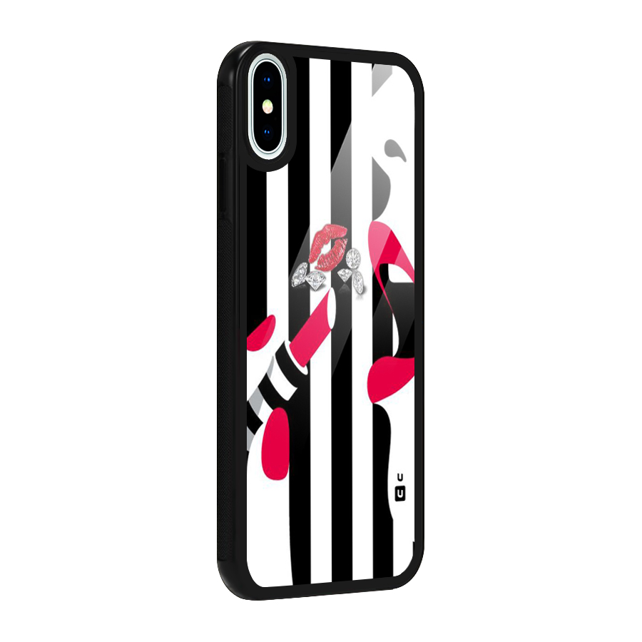Bold Woman Glass Back Case for iPhone XS