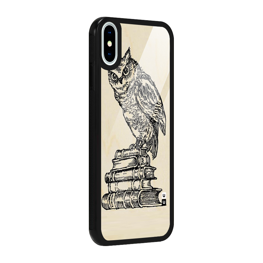 Book Owl Glass Back Case for iPhone XS