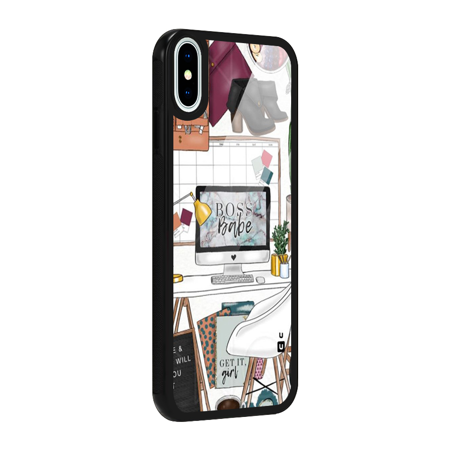 Boss Babe Glass Back Case for iPhone XS