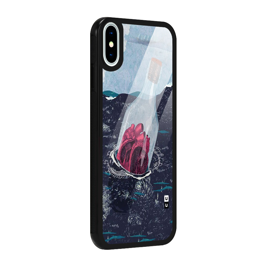 Bottle Heart Glass Back Case for iPhone XS