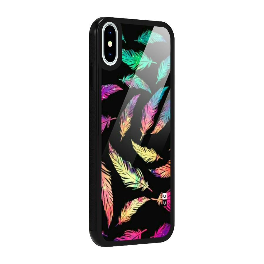 Bright Feathers Glass Back Case for iPhone XS