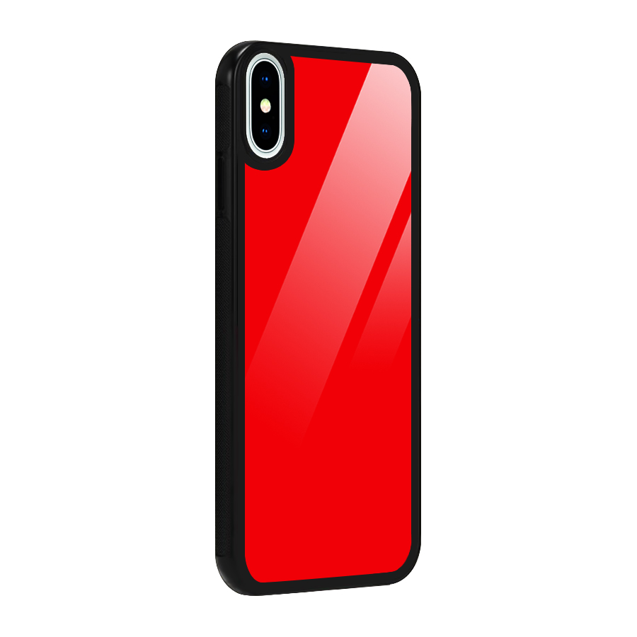 Bright Red Glass Back Case for iPhone XS