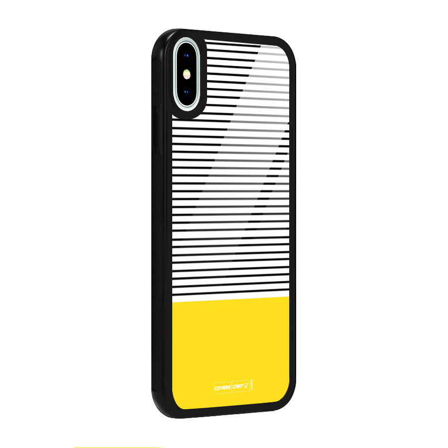 Bright Yellow Stripes Glass Back Case for iPhone XS