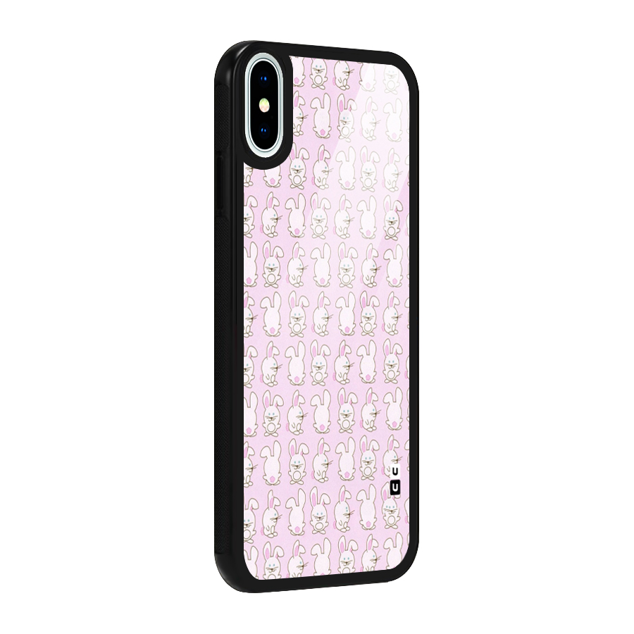 Bunny Cute Glass Back Case for iPhone XS