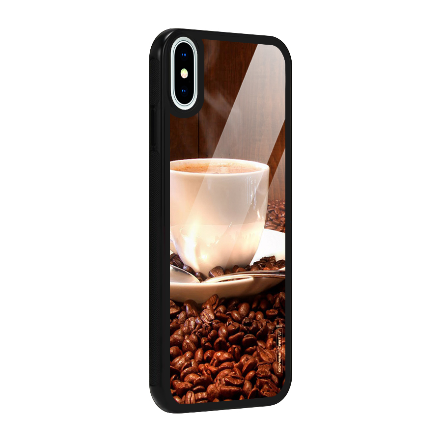 Caffeine Beans Glass Back Case for iPhone XS