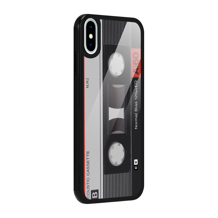 Casette Design Glass Back Case for iPhone XS