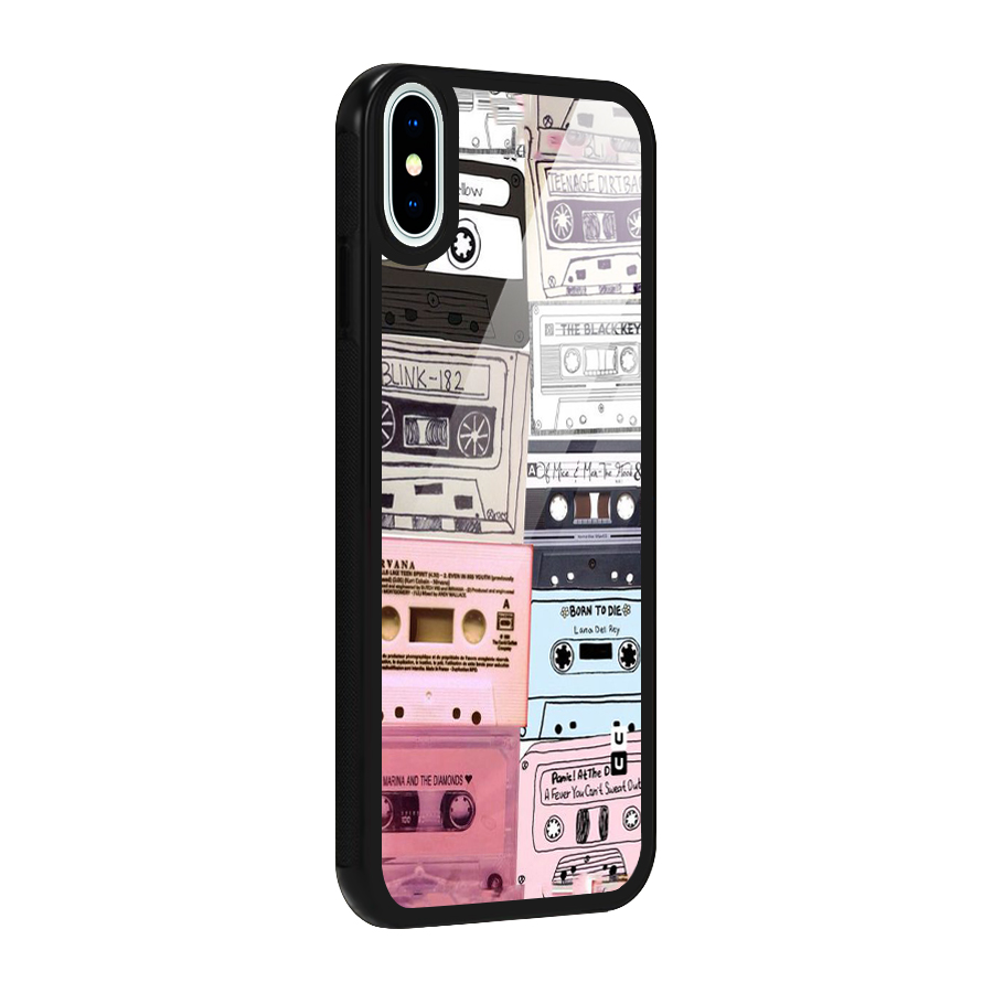 Casette Rolling Glass Back Case for iPhone XS