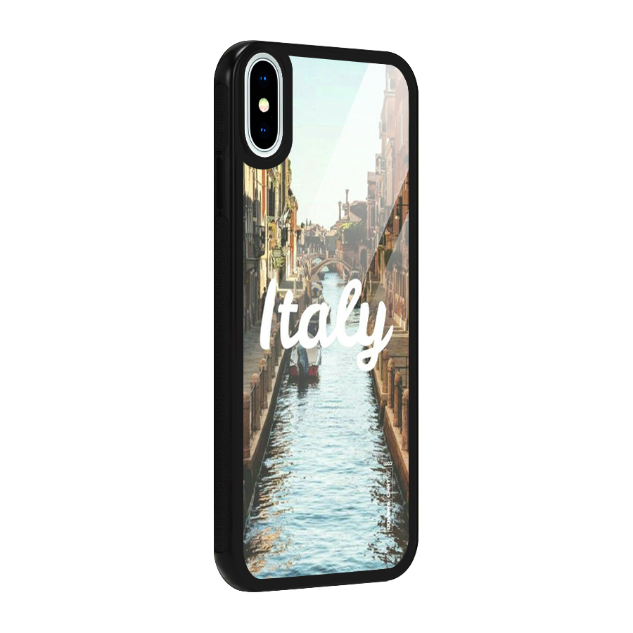 City Travel Glass Back Case for iPhone XS