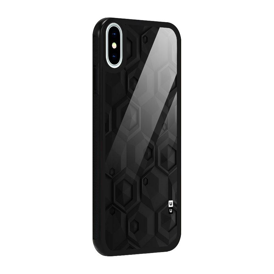 Classic Hexa Glass Back Case for iPhone XS
