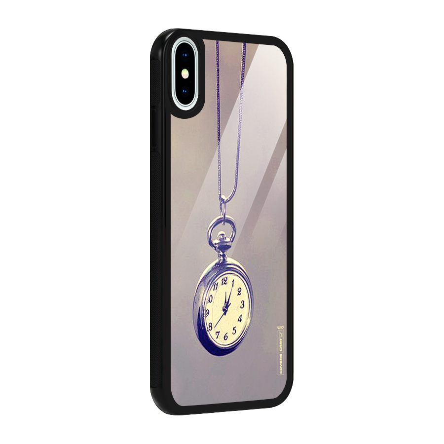 Clock Locket Glass Back Case for iPhone XS