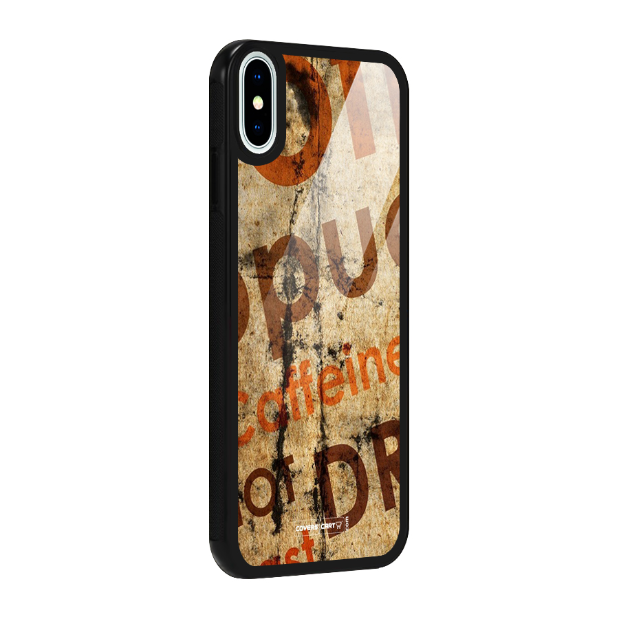 Coffee Caffeine Glass Back Case for iPhone XS