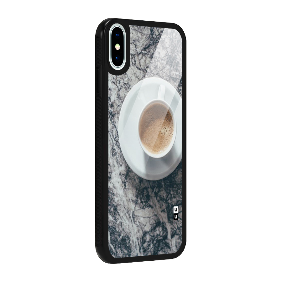 Coffee On Marble Glass Back Case for iPhone XS