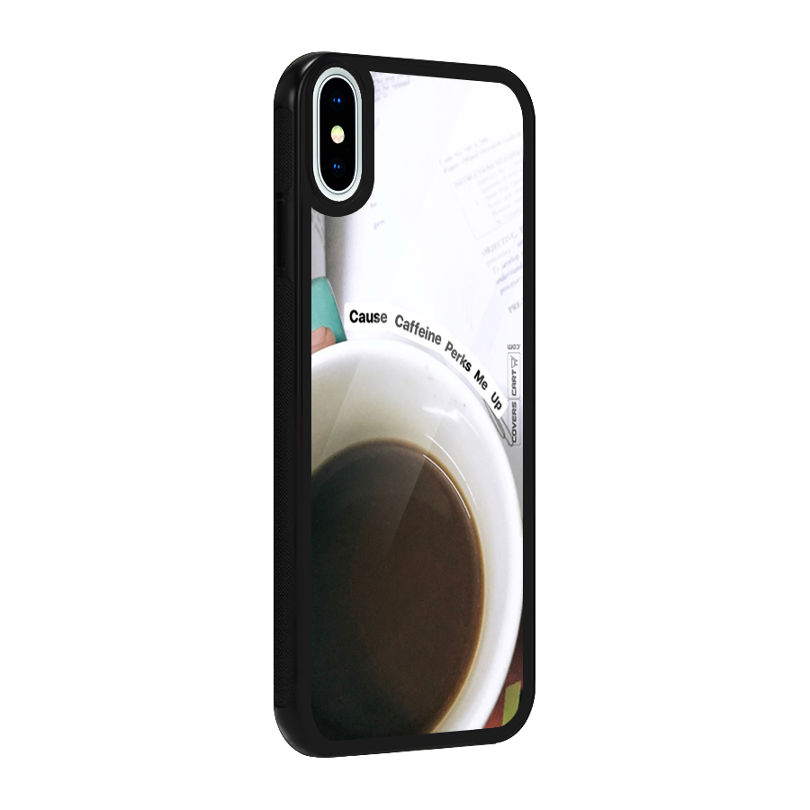 Coffee Perks Glass Back Case for iPhone XS