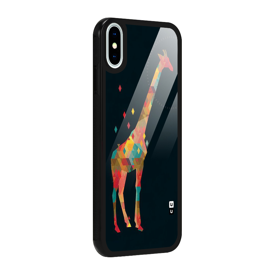 Colored Giraffe Glass Back Case for iPhone XS