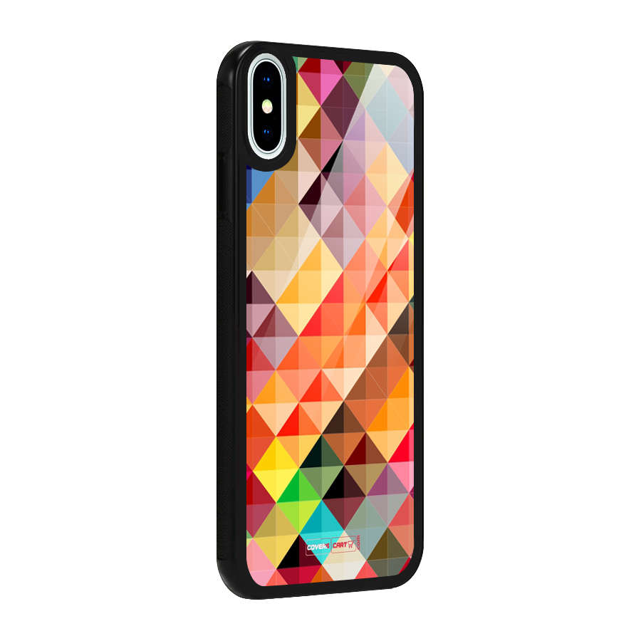 Colorful Cubes Glass Back Case for iPhone XS
