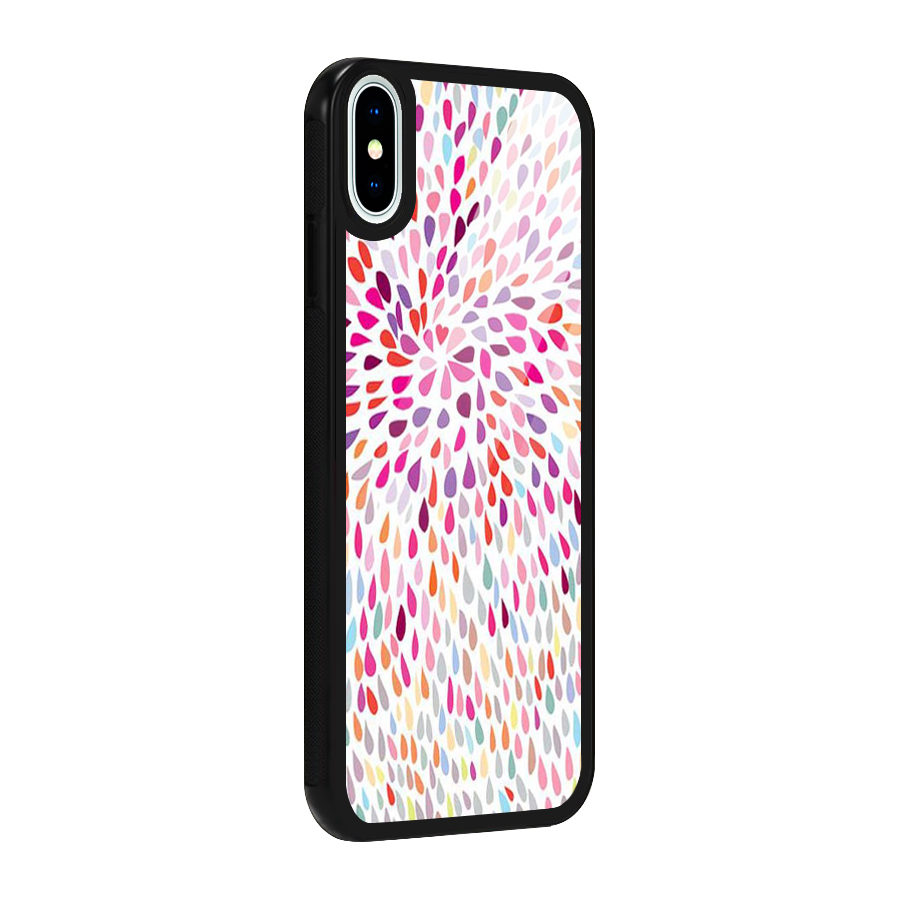 Colorful Decorative Pattern Glass Back Case for iPhone XS