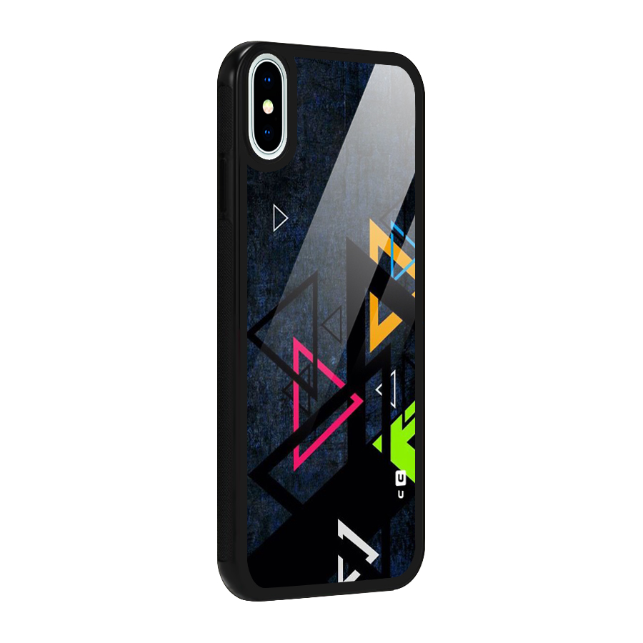 Coloured Triangles Glass Back Case for iPhone XS