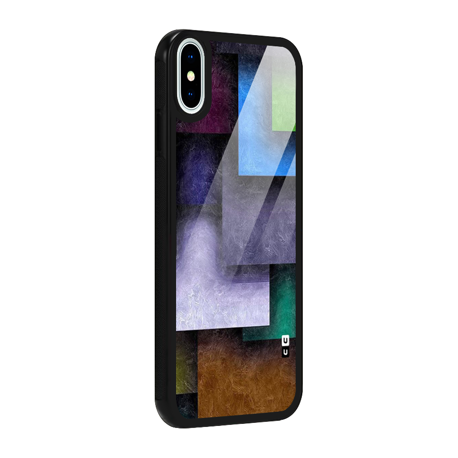 Concrete Squares Glass Back Case for iPhone XS