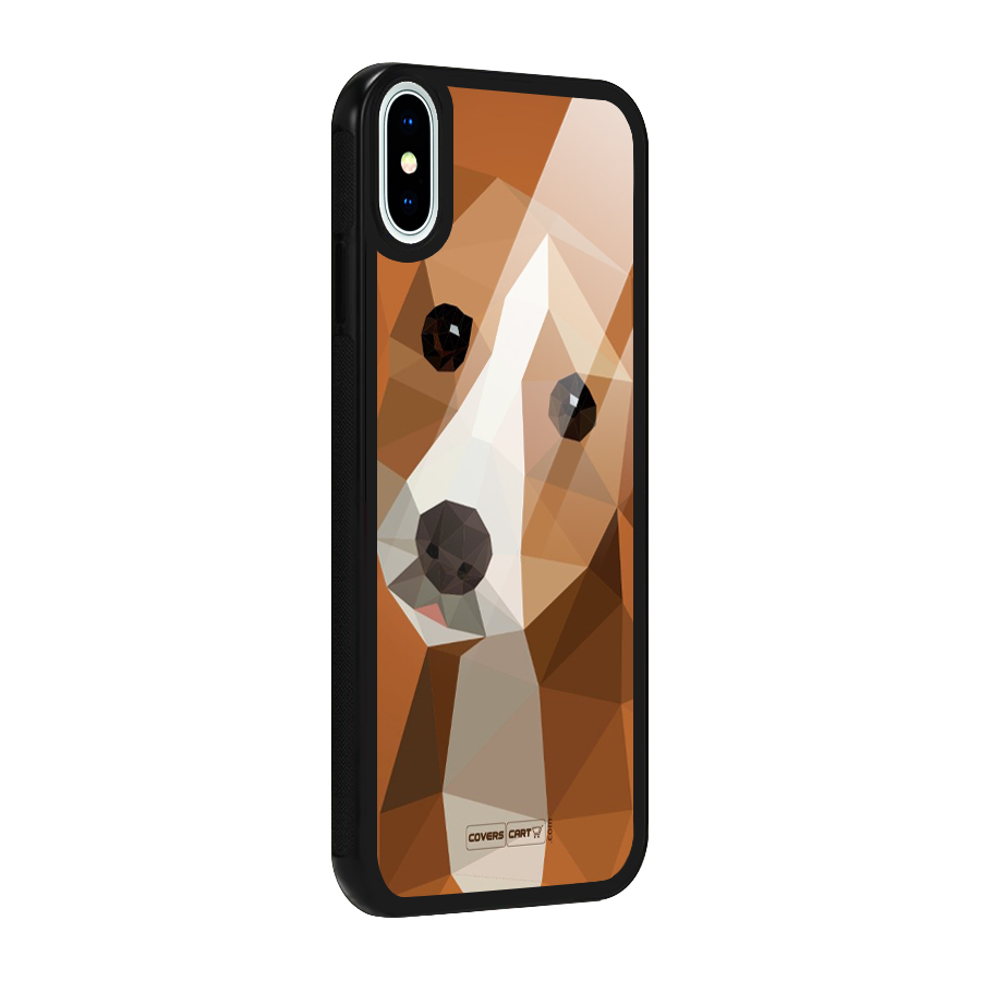Cute Dog Glass Back Case for iPhone XS