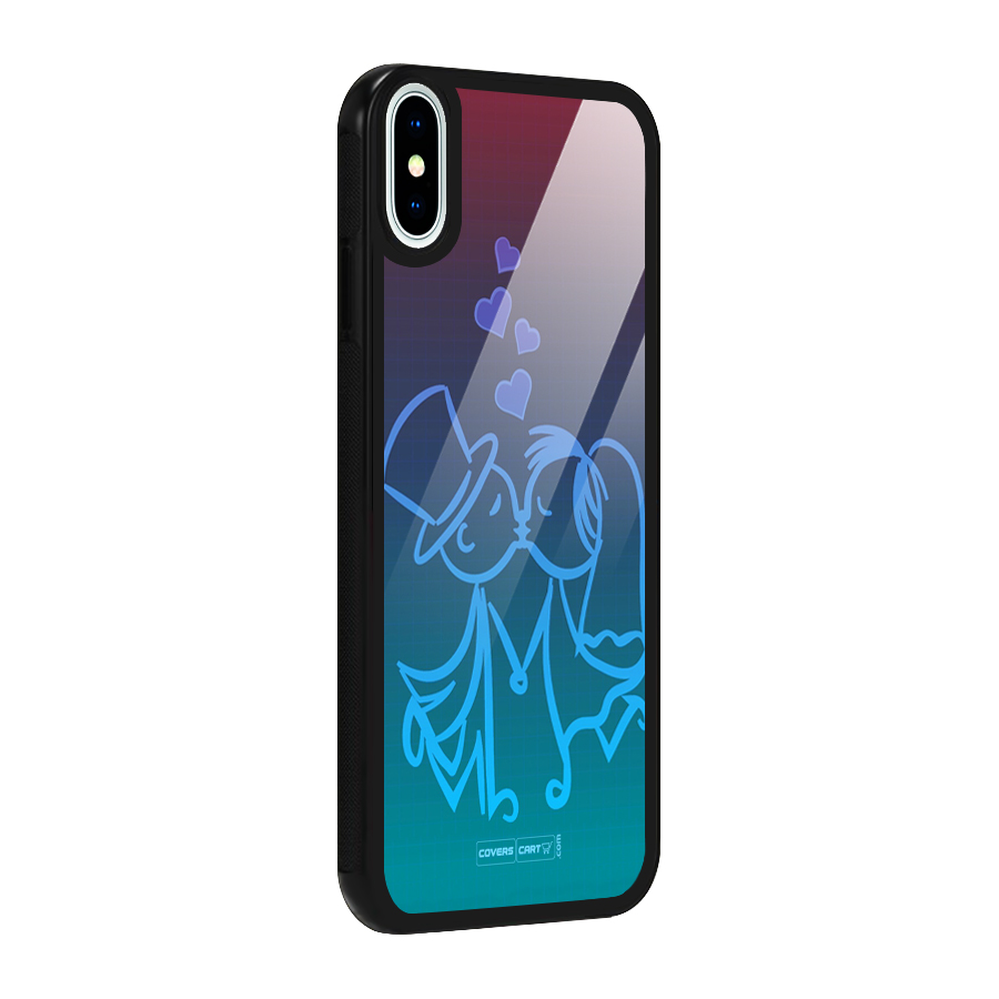 Cute Love Glass Back Case for iPhone XS