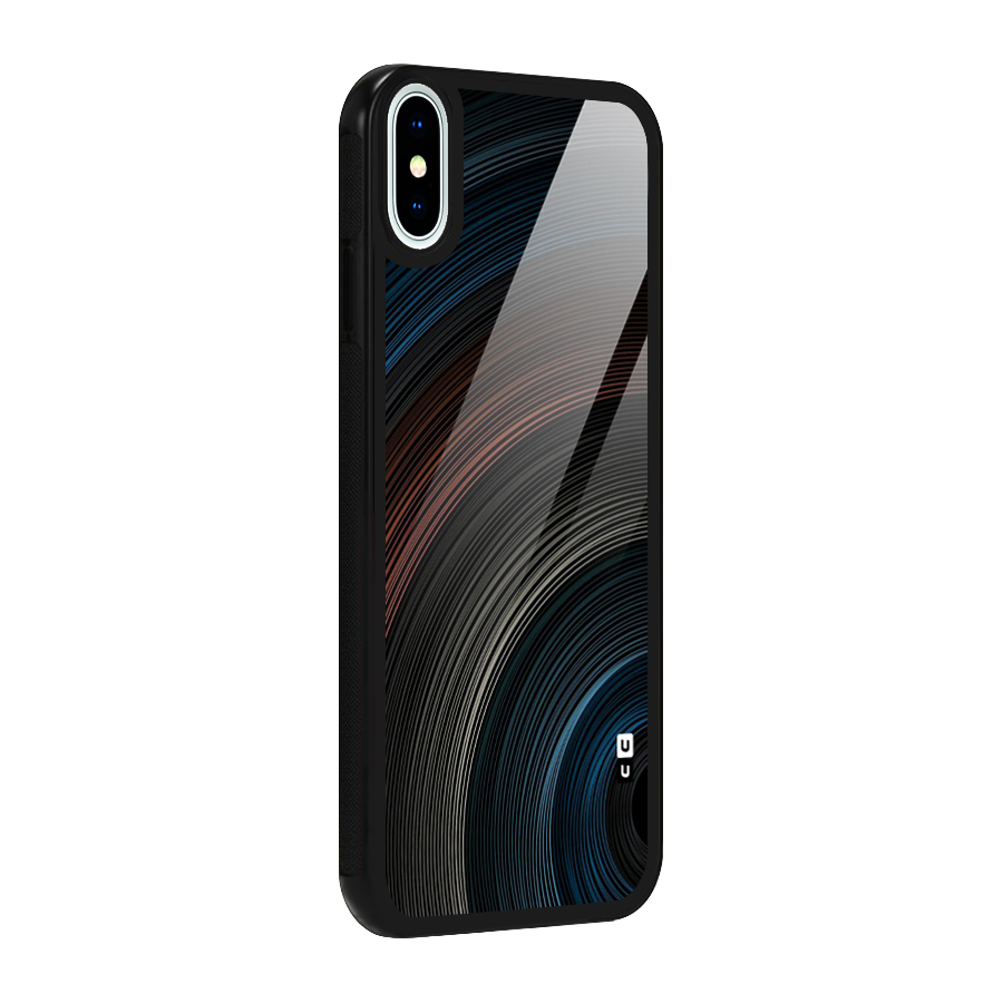 Dark Shade Swirls Glass Back Case for iPhone XS
