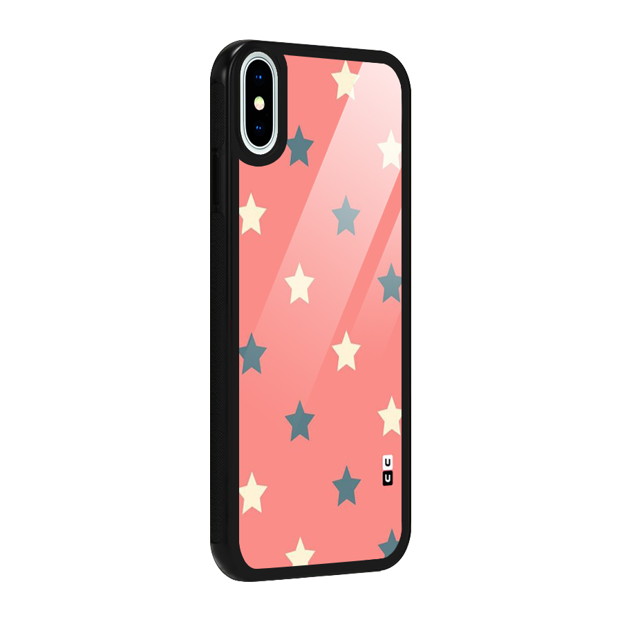 Diagonal Stars Glass Back Case for iPhone XS