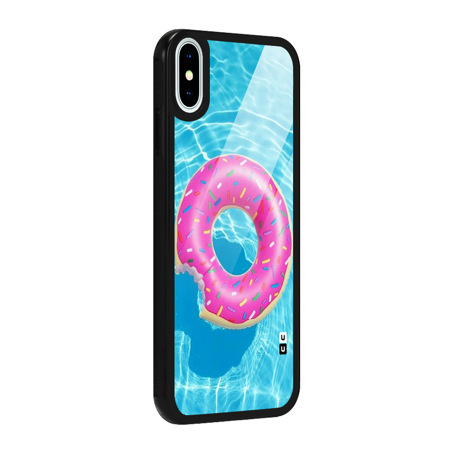 Donut Swim Glass Back Case for iPhone XS