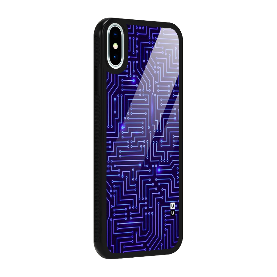 Dotting Lines Glass Back Case for iPhone XS