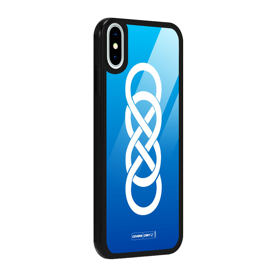 Double Infinity Blue Glass Back Case for iPhone XS
