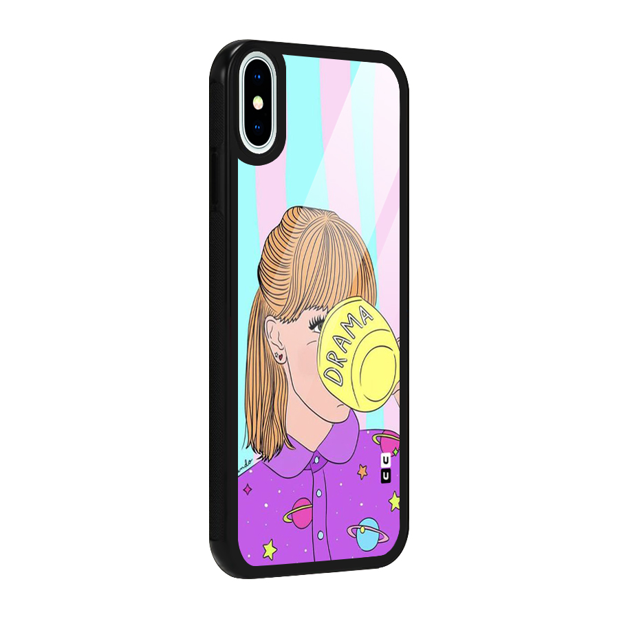 Drama Cup Glass Back Case for iPhone XS