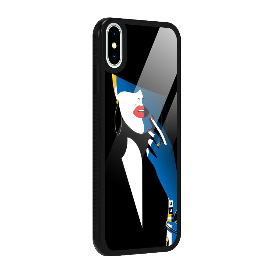 Elegant Woman Glass Back Case for iPhone XS