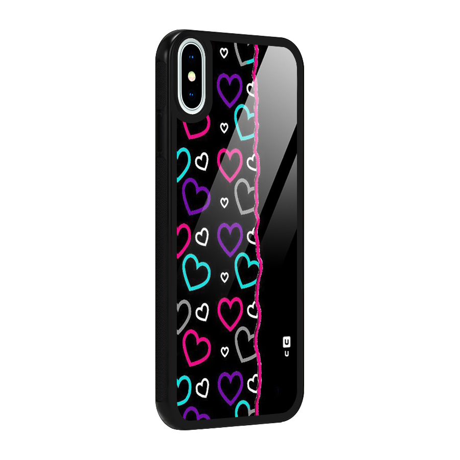 Empty Hearts Glass Back Case for iPhone XS