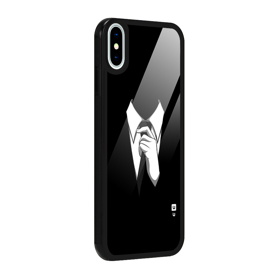 Faceless Gentleman Glass Back Case for iPhone XS