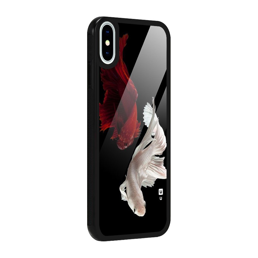 Fish Design Glass Back Case for iPhone XS