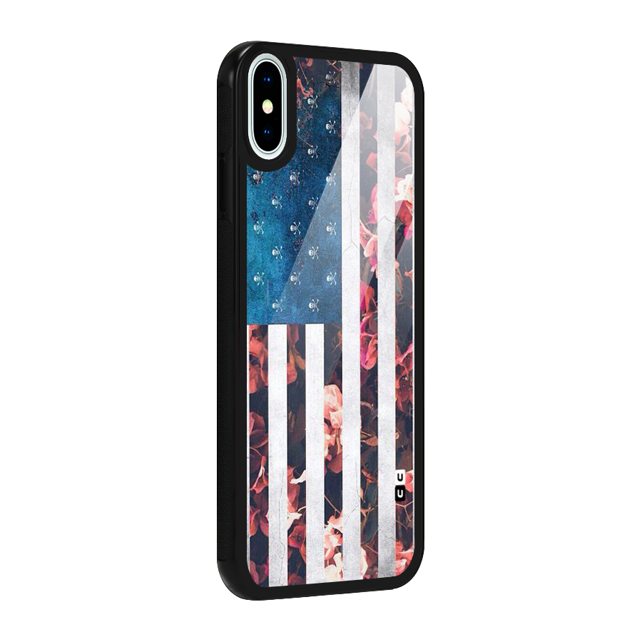 Flag Stripes Glass Back Case for iPhone XS