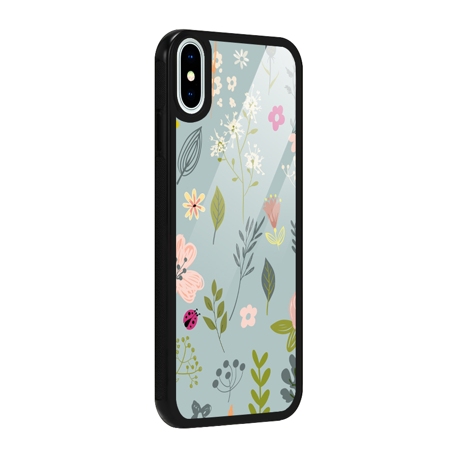 Flawless Flowers Glass Back Case for iPhone XS