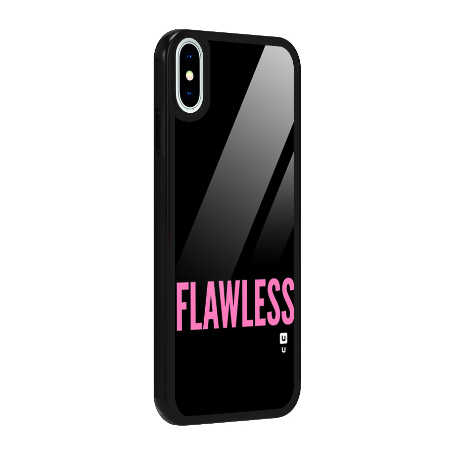 Flawless Pink Design Glass Back Case for iPhone XS