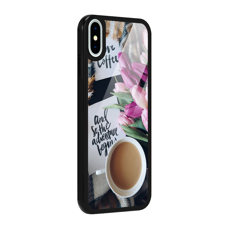 Floral Adventure Glass Back Case for iPhone XS