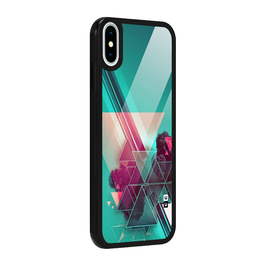 Floroscent Abstract Glass Back Case for iPhone XS