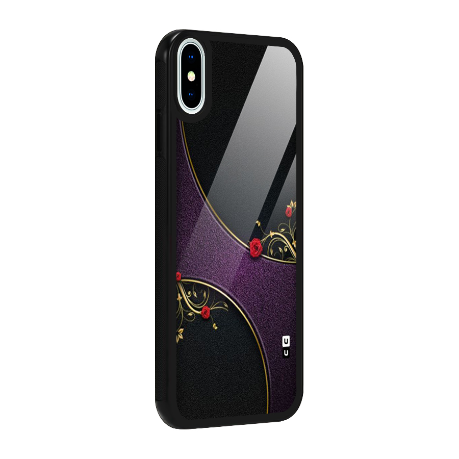 Flower Curves Glass Back Case for iPhone XS