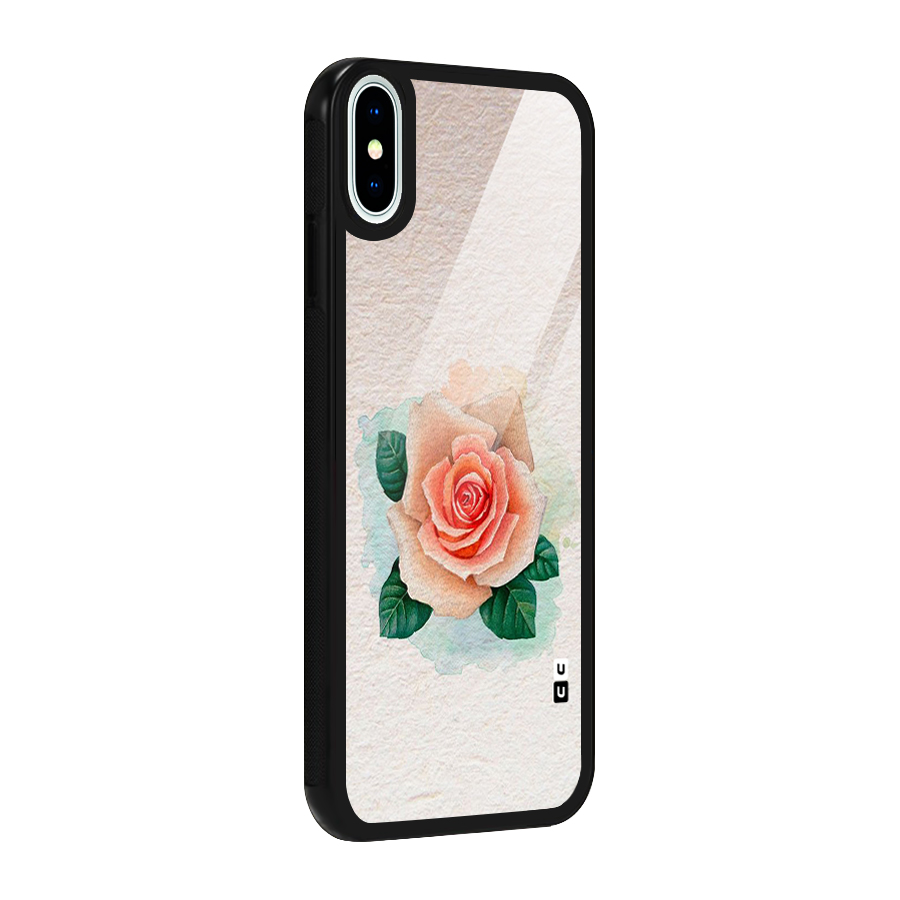 Flower Water Art Glass Back Case for iPhone XS