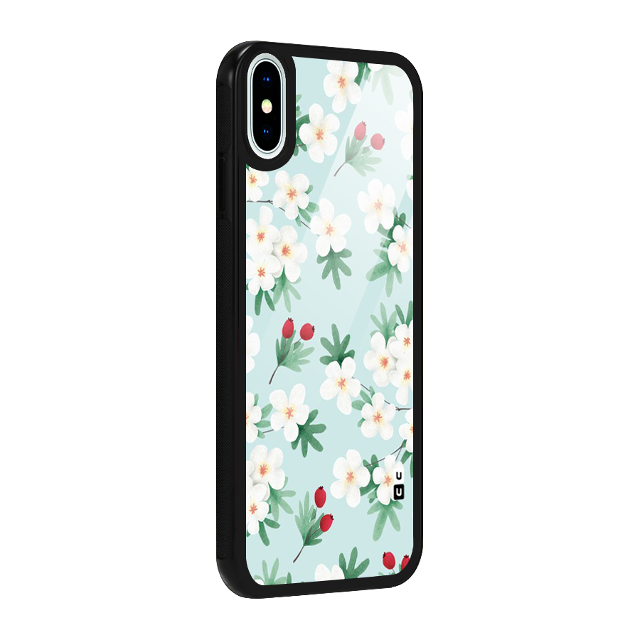 Flowers Pastel Glass Back Case for iPhone XS