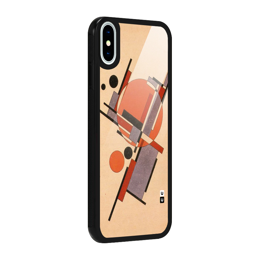 Geo Abstract Metrics Glass Back Case for iPhone XS