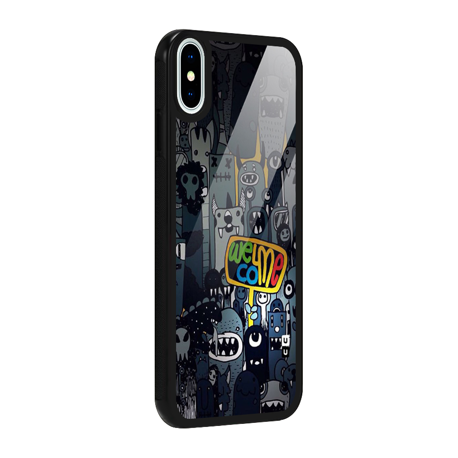 Ghost Welcome Glass Back Case for iPhone XS