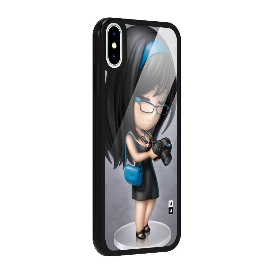 Girl With Camera Glass Back Case for iPhone XS