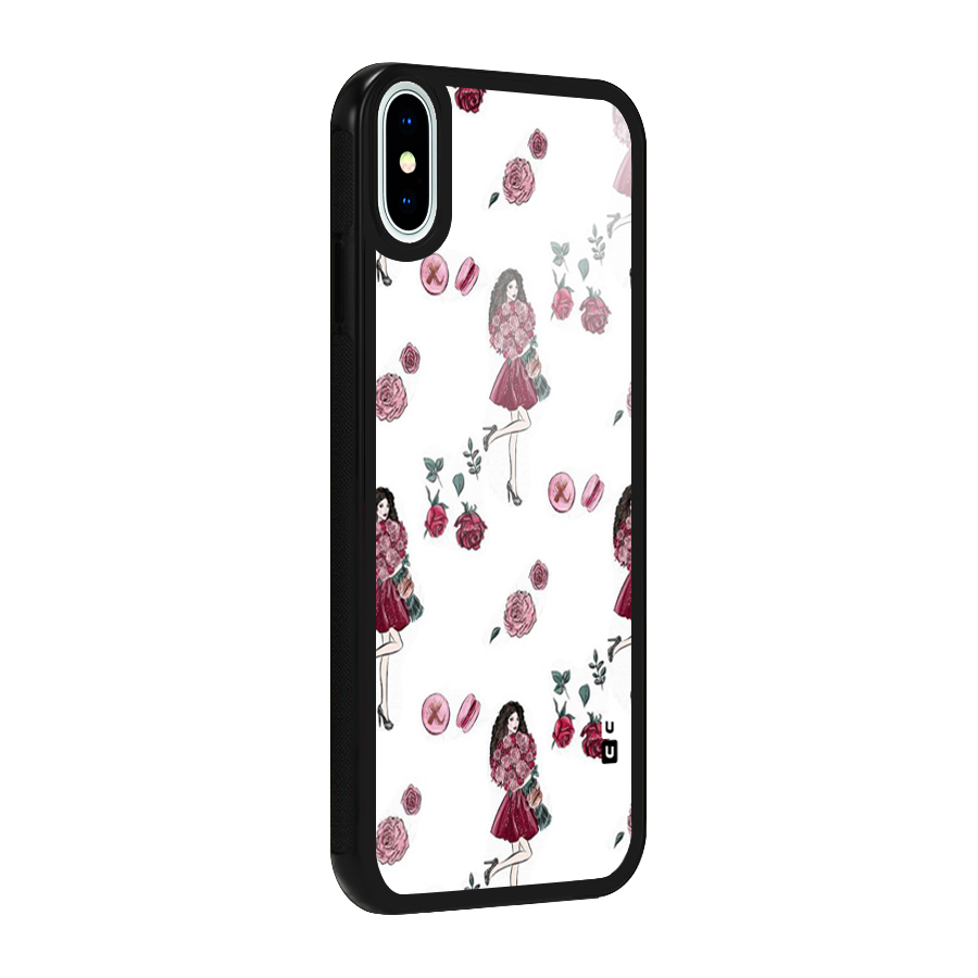 Girl With Flowers Glass Back Case for iPhone XS