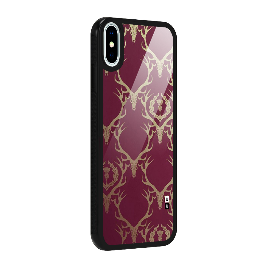 Golden Bull Design Glass Back Case for iPhone XS