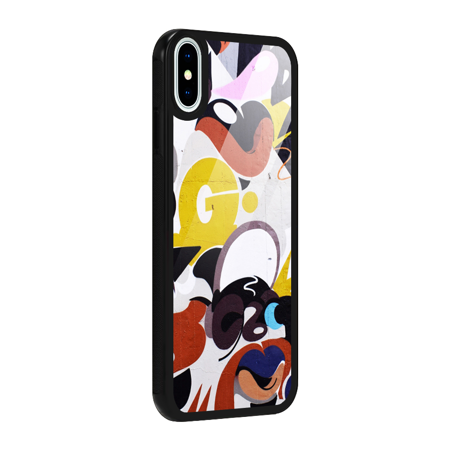 Graffiti Wall Glass Back Case for iPhone XS