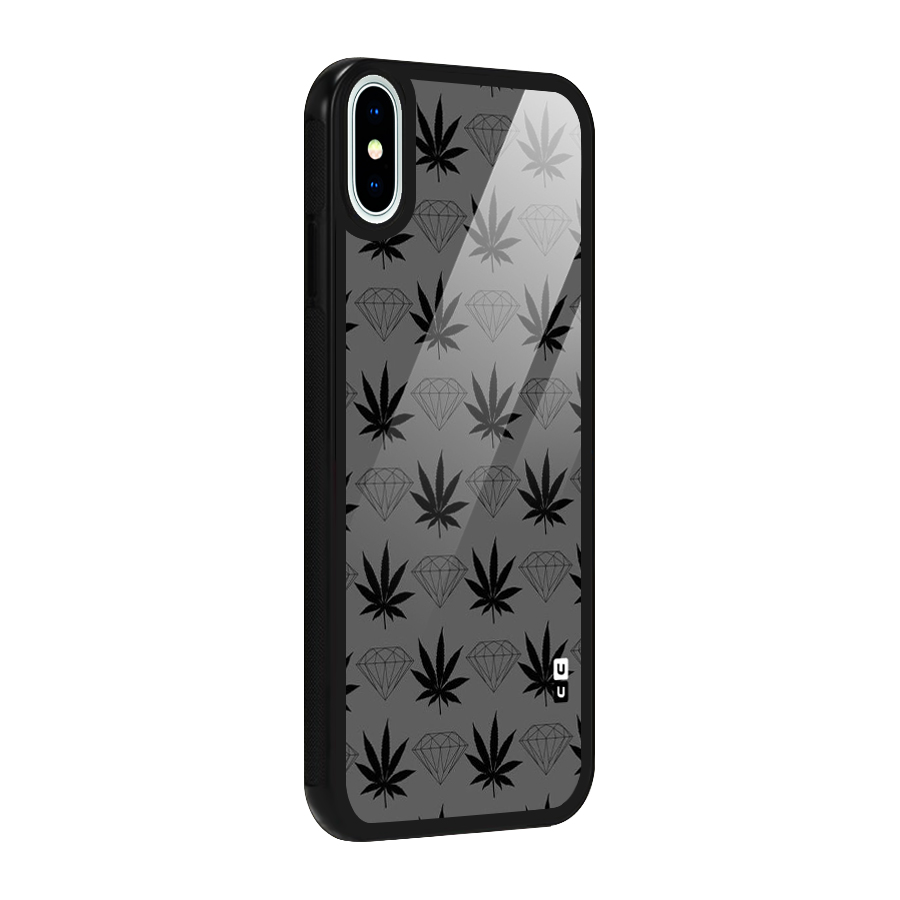 Grass Diamond Glass Back Case for iPhone XS